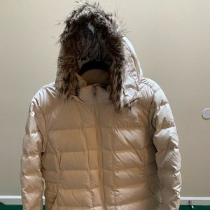 Off white Womens North Face Puffer Jacket.